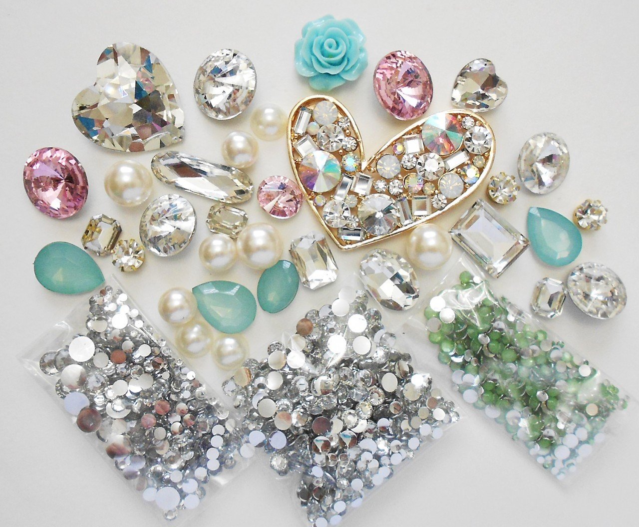 Amazon.com: LOVEKITTY Z360 DIY 3D Heart Crystal Gems Bling